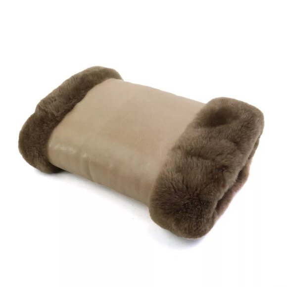 Auth HERMES Hand Muff Hand Warmer Brown Leather/Fur - Picture 4 of 9